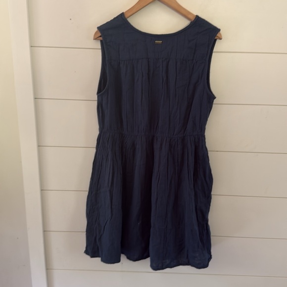 Pact Dress Womens sz M Blue Sleeveless Button Front Mini Organic Cotton Gauze - Picture 6 of 9